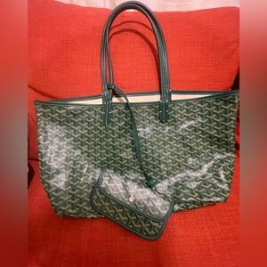 Goyard Green Tote Bag with Pouch